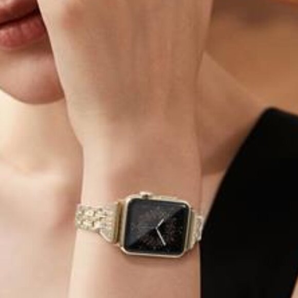 NEW Luxury Bling Gold Apple Watch Band main image 5
